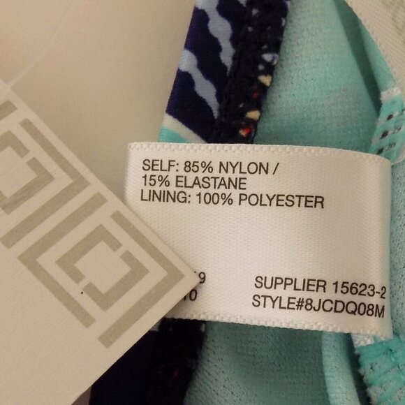 Liz Claiborne One piece Swimsuit Size 12 Paisley Print Blue Multi color - Picture 7 of 7